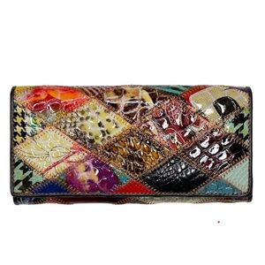 Piel Leather Wallet with unique patchwork